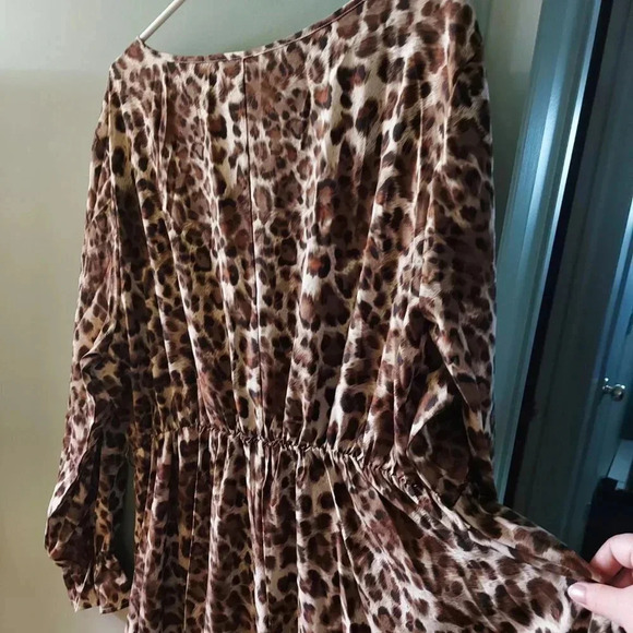 Plushe | Leopard Print Flounced  Sleeve Maxi Dress - Plus Size - Picture 3 of 14